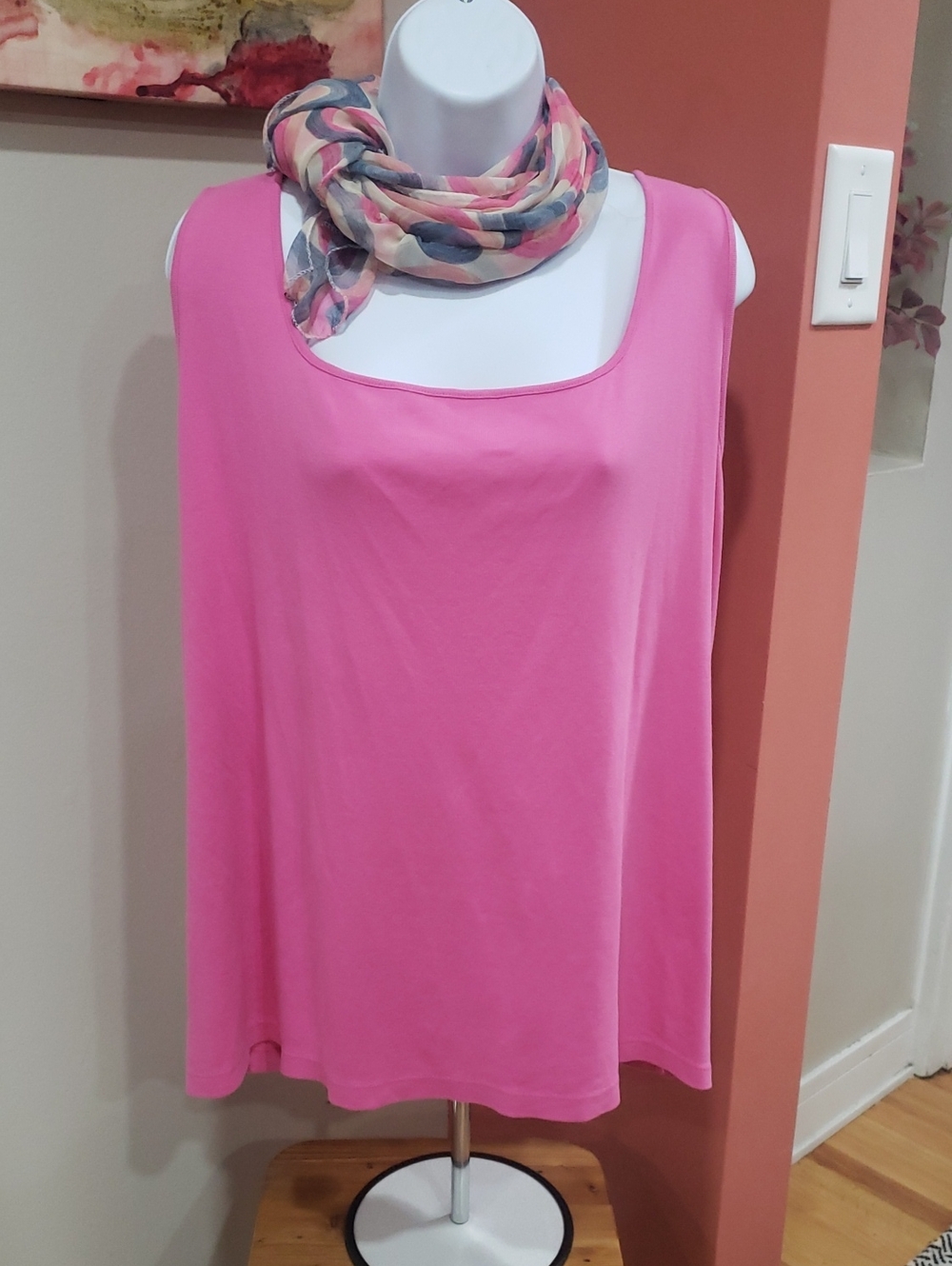 Sigrid Olsen Sport Seamless Bandeau - Bright Pink Sleeveless Top, 3X